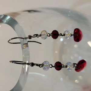 Handmade Crystal with Heart earrings